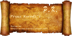Prusz Kornél névjegykártya